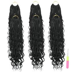 Häkelhaare für schwarze Frauen menschliches Haar, 6 Packung 14 -Zoll -Kasten Zöpfe Häkelhaare mit lockigen Enden, realistisches Wasserhäkelhaar für Mädchen von SHITOOMFE