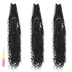 Häkelhaare für schwarze Frauen menschliches Haar, 6 Packung 18 -Zoll -Kasten Zöpfe Häkelhaare mit lockigen Enden, realistisches Wasserhäkelhaar für Mädchen von SHITOOMFE