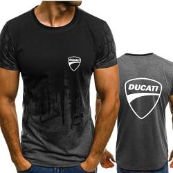 Ducati Herren T-Shirt Outdoor, Sportshirt Kurzarm, Slim Fit, Gym-Shirt Für Männer laufende Sport Tops Wicking Active Athletic Shirts Short Sleeve Tops Poloshirt -C||XL von SHMIZZ