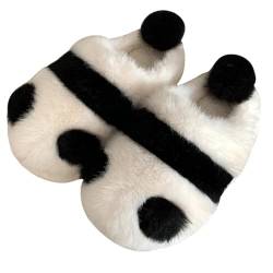 SHMSHNG Panda Hausschuhe, Damen Winter Wärme Bequem Hausschuhe Erwachsene Warme Plüsch Pantoffeln Winter Home Slippers von SHMSHNG