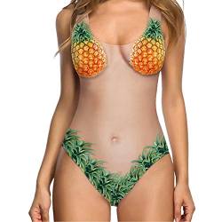 Damen Drucken Bademode SHOBDW 2018 Neueste Frauen Sexy High Cut Badeanzug Lustige Badeanzug Monokini Bademode (XL, Orange) von SHOBDW Bikini