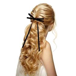 Elegante Haarnadeln, Samt, Schleife, Haarspangen für Frauen und Mädchen, Doppelband, Haarspangen, Entenschnabel, Pferdeschwanz, Zubehör, Haarspangen für Make-up von SHOOYIO