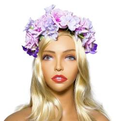 Model Show Stirnband Mit Blumen Rosendekoren Ethnisches Stirnband Für Braut Frühlings Stirnband Für Hochzeitsfeier Blumen Stirnbänder Für Frauen Blumen Stirnband Für Mädchen Blumen Stirnband von SHOOYIO