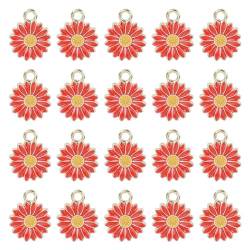 SHOOYIO 20 Stück kleine Gänseblümchen-Anhänger aus Metall, Blumen-Anhänger, Modeschmuck, DIY-Zubehör für DIY-Halsketten, Armbänder, Ohrringe von SHOOYIO