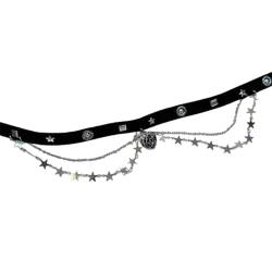 SHOOYIO Gothic Schwarz Halsband Halskette Elegant Halloween Party Zubehör Quasten Choker Stern Anhänger Choker Perfekt für Frauen von SHOOYIO