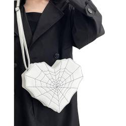 SHOOYIO Schultertasche Netz-Herzförmiger Rucksack, Crossbody-Tasche für Mädchen und Damen, vielseitig, trendige Ledertasche von SHOOYIO