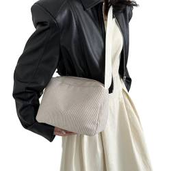 SHOOYIO Stilvolle Umhängetasche aus Cord mit Reißverschluss für Damen, perfekt für College-Arbeit und Reisen von SHOOYIO