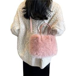 SHOOYIO Stilvolle und geräumige Umhängetasche, Plüsch-Umhängetasche, Handtasche für den täglichen Einkauf, Reisen und Verabredungen von SHOOYIO