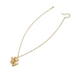 SHOOYIO Vielseitige Halskette mit Drachen-Anhänger, chinesisches Jahr, Schlüsselbeinkette, ethnischer Stil, Choker, Ornament für Frauen und Mädchen von SHOOYIO