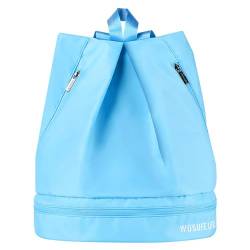 Wasserdichte Reisetasche für Damen und Herren, Golftasche, Rucksack, große Sporttasche mit Schuhfach, Golftasche, himmelblau von SHOOYIO