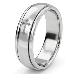 SHOP LC Chakra Gravur 925 Silber Anti-Stress Angst Fidget, Meditation Spinner Ring für Männer und Frauen - gegen Stress Kampf & Nägel kauen (16(50)) von SHOP LC