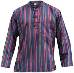 Multi Farben Mix dharke Streifen leicht bequem langärmlig traditionell Großvater Shirt,Hippy Boho,s m l XL XXL XXXL von SHOPOHOLIC FASHION