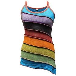 SHOPOHOLIC FASHION Damen Stonewashed Rainbow Gestreift Hippie Boho Tank Top - Regenbogenforelle, Regenbogenforelle, Medium von SHOPOHOLIC FASHION