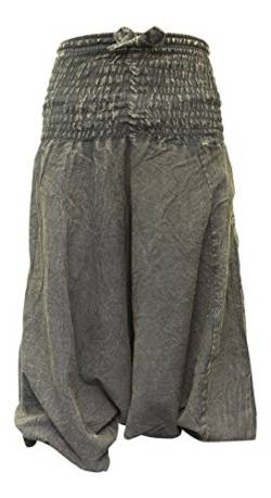 SHOPOHOLIC FASHION Haremshose mit Stonewashed-Effekt, Unisex, einfarbig, Hippie-Haremshose, Schwarz, One Size von SHOPOHOLIC FASHION