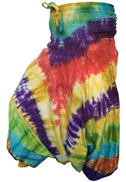 SHOPOHOLIC FASHION Hippie Bunt Batik Baggy Haremshose, Locker Sitzend Hose - NEU Rainbow, One Size von SHOPOHOLIC FASHION
