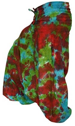 SHOPOHOLIC FASHION Hippie Bunt Batik Baggy Haremshose, Locker Sitzend Hose - Tyedye 15, One Size von SHOPOHOLIC FASHION