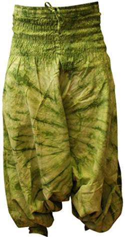 SHOPOHOLIC FASHION Hippie Bunt Batik Baggy Haremshose, Locker Sitzend Hose - grün Mix, One Size von SHOPOHOLIC FASHION