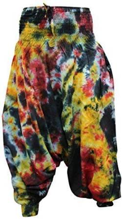 SHOPOHOLIC FASHION Hippie bunt Batik Baggy Haremshose, locker sitzend Hose - tolle tyedye, One Size von SHOPOHOLIC FASHION