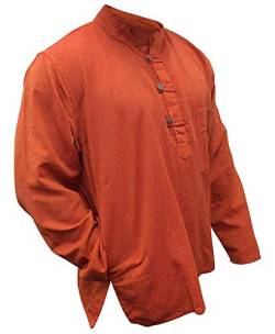 SHOPOHOLIC FASHION Leichtes Hippie-Festival-Opa-Shirt - Orange, 3XL von SHOPOHOLIC FASHION