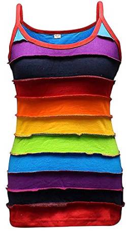 SHOPOHOLIC FASHION Regenbogen Gestreift Tank Top Bunt Hippie Damen Top - Regenbogenforelle, Regenbogenforelle, 3XL von SHOPOHOLIC FASHION