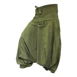 SHOPOHOLIC FASHION einfarbig locker sitzend Haremshose Aladdin Hippie Hose, Army Grün von SHOPOHOLIC FASHION