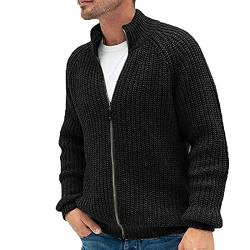 SHOUJIQQ Herren Strickjacke - Western Style Einfarbig Reißverschluss Rollkragen Pullover Jacke,Langarm Fashion Casual Simplicity Cardigan Mantel Für Herren Young Home Tops,Grün,Xx,Large von SHOUJIQQ