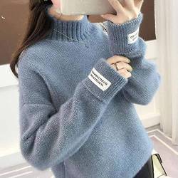 SHOUJIQQ Rollkragenpullover Pullover Für Damen - Winter Dicker Warmer Kaschmir Strickpullover, Herbst Plus Größe Langarm Strickoberteile Für Damen Bottoming Shirt Bekleidung,Rot,Mittel von SHOUJIQQ