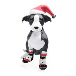 Männer Zubehör Emaille Tragen Kappe Hund Weihnachten Broschen for Frauen Labrador Tier Neujahr Party Casual Brosche Pins Geschenke broschen (Color : Gray) von SHOUKAII