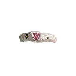 SHOUKAII Versprechensringe for Paare 2023_ Mode Lava Unregelmäßiger rosa Liebesring Damenring Design Größe 5/6/7 (Color : C, Size : One Size) von SHOUKAII