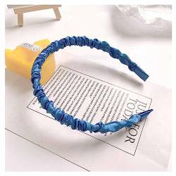 SHTGOI 5 Stück Haarreifen Seide Satin Haarband Elastisches Falten Stirnbänder Vintage Rutschfeste Haarreifen Haarschmuck Haar Zubehör für Damen Mädchen Dating Urlaub Reise Yoga 12.5 * 1.5cm Blau von SHTGOI