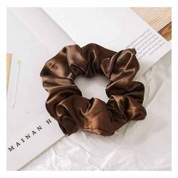 SHTGOI Scrunchies Satin-Seiden Haargummis Weich Elastisch Haarbänder Gummibänder Groß Zopfgummis Halter Hairband Stirnbänder mit starkem Haarschmuck für Damen langes mittleres Haar 5pcs Dunkle-Curry von SHTGOI