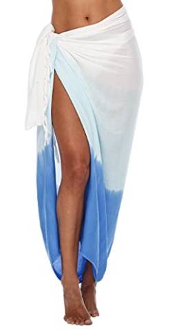 SHU-SHI - Damen Sarong/Pareo für den Strand - zum Tragen über Badeanzügen - mit Farbverlauf - Blau von SHU-SHI