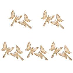 SHUBIAO 16 Stück Kristall Strass Strass Schmetterling Haarspangen Schmetterling Haarspangen Schmetterling Haarspangen Schmetterling Haarspangen Haarspangen (Color : Golden, Size : 8X6X1.5CMx3pcs) von SHUBIAO