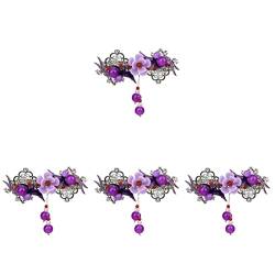 SHUBIAO 6 Stück Vintage Dekorative Blume Blume Haarspangen for Frauen Dekorative Haarspangen Haarschmuck for Frauen Haarspange Quaste Haarspangen (Color : Purplex2pcs, Size : 8.6X3.8X2.5CMx7pcs) von SHUBIAO