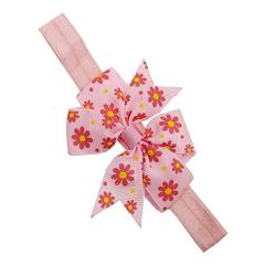 Kleinkind Baby Mädchen Blumen Stirnband Blumendrucke Bowknot elastisches Haarband für Baby Haarspangen (D, One Size) von SHUIYUE