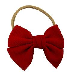 Kleinkind Baby Mädchen Stirnband Bowknot elastisches Haarband für Stirnbänder Mädchen (Red, One Size) von SHUIYUE
