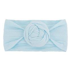 Kleinkind-Säuglings-Baby-Mädchen-Strecken-festes geknotetes Haarband-Kopfbedeckungs-Stirnband Christmas Baby Girl (Light Blue, One Size) von SHUIYUE