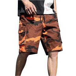 SHUIYUE Herren Boardshorts Badeshorts Sommer Outdoor Casual Camouflage Overalls Plus Size Sport Shorts Hosen Jogginghose von SHUIYUE