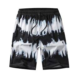 SHUIYUE Herren Boardshorts Badeshorts Sommer Outdoor Casual Lose Mehrere Taschen Baumwolle Bedruckte Strandshorts Jogginghose von SHUIYUE