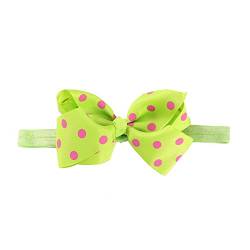 Stirnbänder Baby Mädchen Punktdrucke Haarband Baby Schleife Haarband für Neugeborene Baby-Mädchen-Bögen Kopfbedeckung Elastische Haarbänder für Kleinkinder (Green, One Size) von SHUIYUE