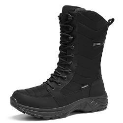 SHULOOK Winterstiefel Damen wasserdicht gefüttert Warm Winterschuhe Schneestiefel Reißverschluss rutschfeste Winterboots Hohe für Wandern Arbeiten Camping Stiefel Damen (Schmal, 36) von SHULOOK