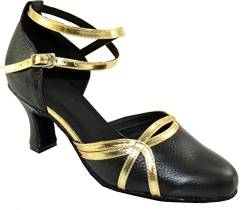 Damen Comfort Latin Modern Tango Cha-cha Custom Heel Geschlossene Zehen Professionelle Tanzschuhe, Schwarz - Schwarz - Größe: 37 EU von SHUTUP.DANCE