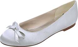 Damen Schuhe, flache Schleife, runde Zehenpartie, flach, Größe 36, silber, 36.5 EU von SHUTUP.DANCE