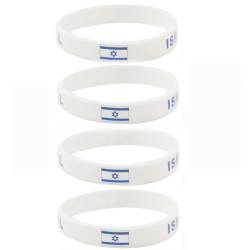SHUZHENG Armband mit israelischer Flagge, I Stand with Israel Armband für Damen und Herren, unterstützt Israel-Silikonarmbänder, Silikon-Armband, Geschenke für Männer, Frauen, Kinder, Kunststoff, Kein von SHUZHENG