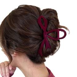 SHYKNYU Haarspangen mit roter Samt-Schleife, für Herbst und Winter, für Damen, französische elegante Haarnadel, attraktives Geschenk für Frauen von SHYKNYU