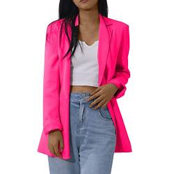 SHZFGUI Damen Blazer Pink Blazer Schwarz Damen Blazer Kurz Blazer Schwarz Damen Damen-Blazer Sportlich-Elegant Damen Blazer Pink Blazer Damen Elegant Blazer Für Damen Damenblazer Frühjahr Lang von SHZFGUI