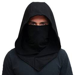 SIC HOODS Assassin Hood Mask Wool Balaclava Adaptable Hoodie Casual Cosplay, Dunkelgrau, Einheitsgre von SIC HOODS