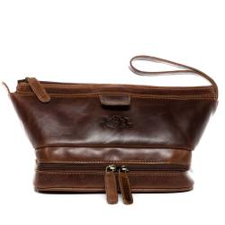 SID & VAIN Kulturtasche Leder NOTTINGHAM braun Kulturbeutel Necessaire von SID & VAIN