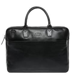 SID & VAIN Laptoptasche Leder BOSTON schwarz 15" Businesstasche von SID & VAIN