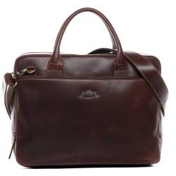 SID & VAIN Laptoptasche Leder RYAN braun 15" Businesstasche von SID & VAIN